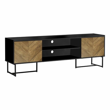MONARCH SPECIALTIES Tv Stand, 72 Inch, Console, Storage Cabinet, Living Room, Bedroom, Brown And Black Laminate I 2752